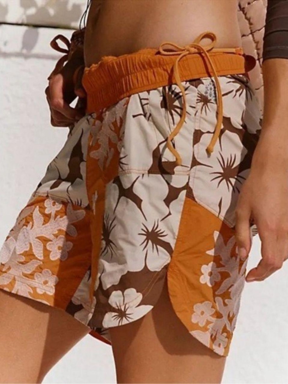 NWOT FP Movement Prime Time Patchwork Shorts - Picture 2 of 3